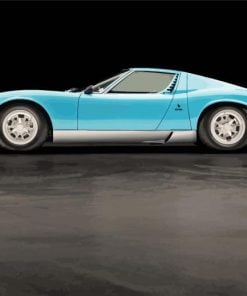Blue Lamborghini Miura paint by numbers