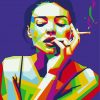 Colorful Lady Smoking paint by numbers
