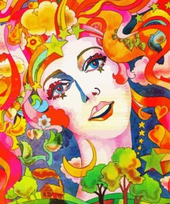 Colorful Lady Peter Max paint by numbers