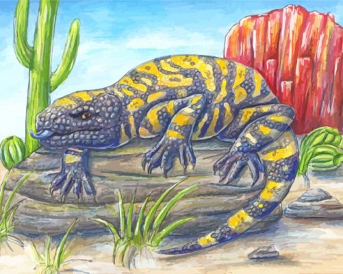 Gila Monster Animal  paint by numbers