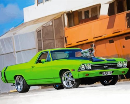 Green Elcamino paint by numbers