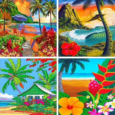 hawaiian  landscapes painting by Numbers