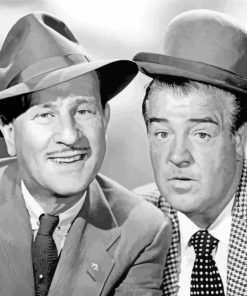 Monochrome Abbott And Costello paint by numbers