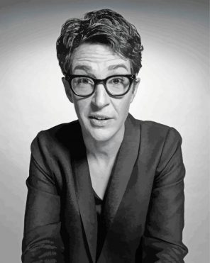 Monochrome Rachel Maddow paint by numbers