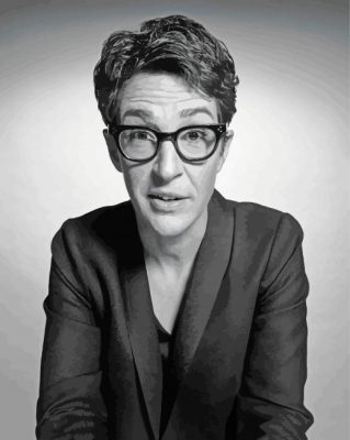 Monochrome Rachel Maddow  paint by numbers
