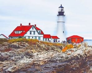 Aesthetic Portland Head Lighthouse Paint By Numbers