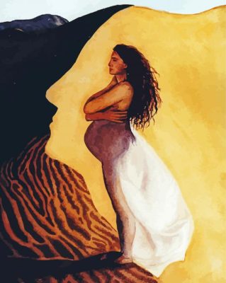 Pregnant Woman Desert paint by numbers