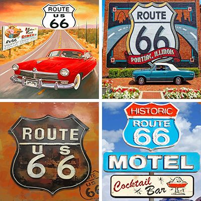 route 66 paint by Numbers