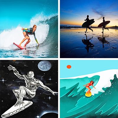 surfing Painting by numbers