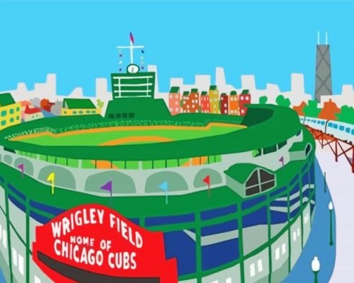 Wrigley Field Illustration paint by numbers