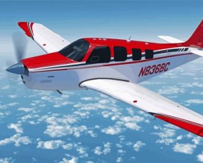 Flying Beechcraft Bonanza Airplane paint by numbers