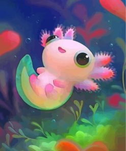 Cute Axolotl Amphibian Cute Axolotl Amphibian paint by numbers