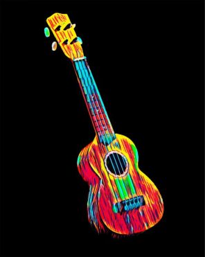 Colorful Ukulele Guitar paint by numbbers