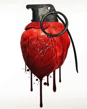 Human Heart grenade painting paint by number