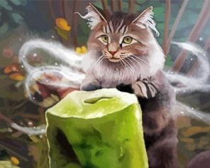 Magical Cat Illustration paint by numbers