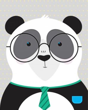 Panda With Glasses paint by numbers