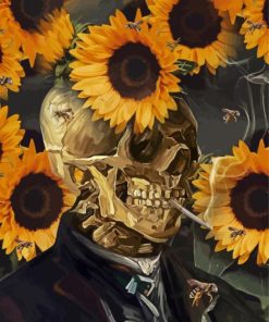 Sunflower Skull paint by numbers