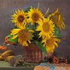 Sunflowers Basket On Table paint by numbers
