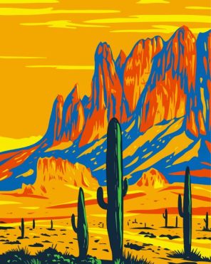 Superstition Mountain paint by numbers