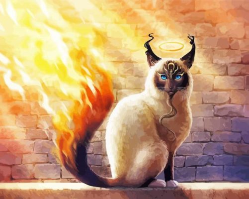 Fire Cat paint by numbers