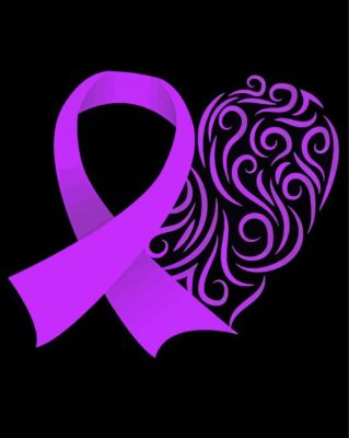Purple Ribbon paint by numbers