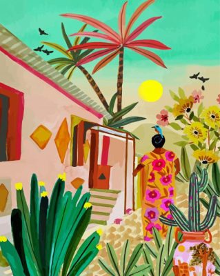 African Pink House paint by numbers