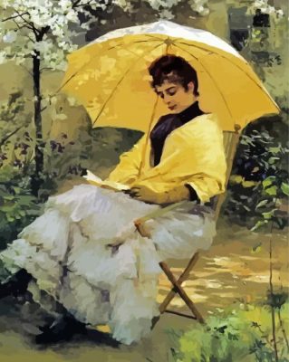 Lady With Parasol paint by numbers