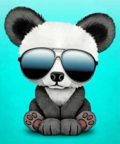 Panda With Glasses paint by numbers