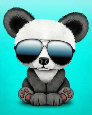 Panda With Glasses paint by numbers