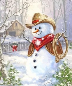 Cowboy Snow Man paint by numbers