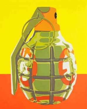 grenade illustration paint by number