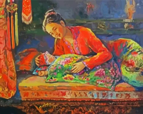 Malay Mother And Daughter paint by numbers