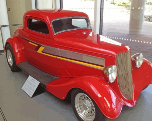Red Zz Top Car paint by numbers