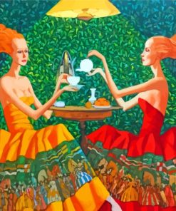 Two Ladies By Roman Zaslonov paint by numbers
