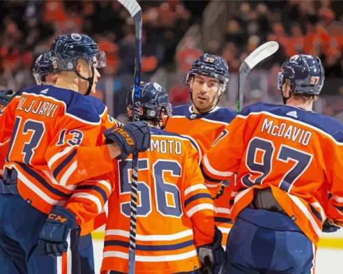 Edmonton Oilers Ice Hockey Team paint by numbers 