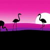 Pink Scenery And Flamingo paint by numbers