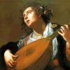 Woman Playing A Lute By Artem Isia Gentileschi paint by numbers