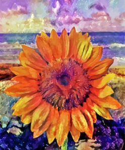 Abstract Beach Sunflower paint by numbers