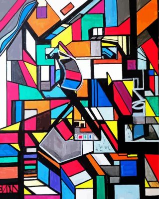 Colorful Abstract Shapes paint by numbers
