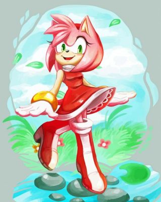 Cute Amy Rose paint by numbers