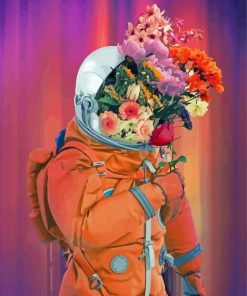 Aesthetic Floral Astronaut paint by numbers