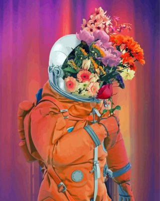 Aesthetic Floral Astronaut paint by numbers