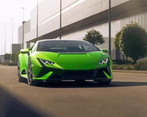 Green Lambo Huracan paint by numbers