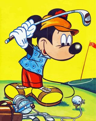 Mickey Mouse Golfing paint by numbers