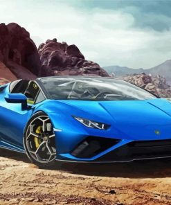 Blue Lambo Huaracan paint by numbers