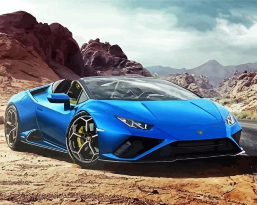 Blue Lambo Huaracan paint by numbers