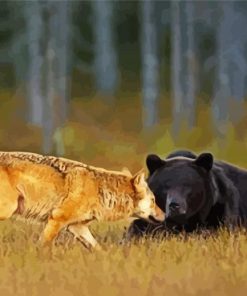 Bear And Wolf paint by numbers