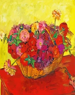 Still Life Basket Of Flowers By Irman Stern paint by numbers
