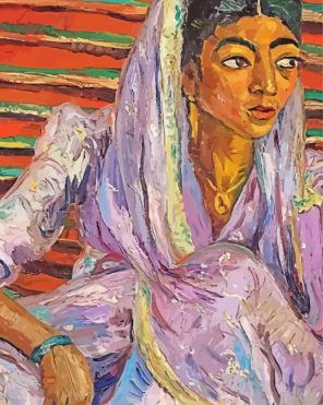 Woman With Scarf By Irman Stern paint by numbers
