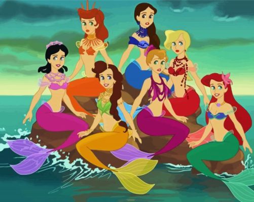 Ariel With Her Sisters paint by numbers